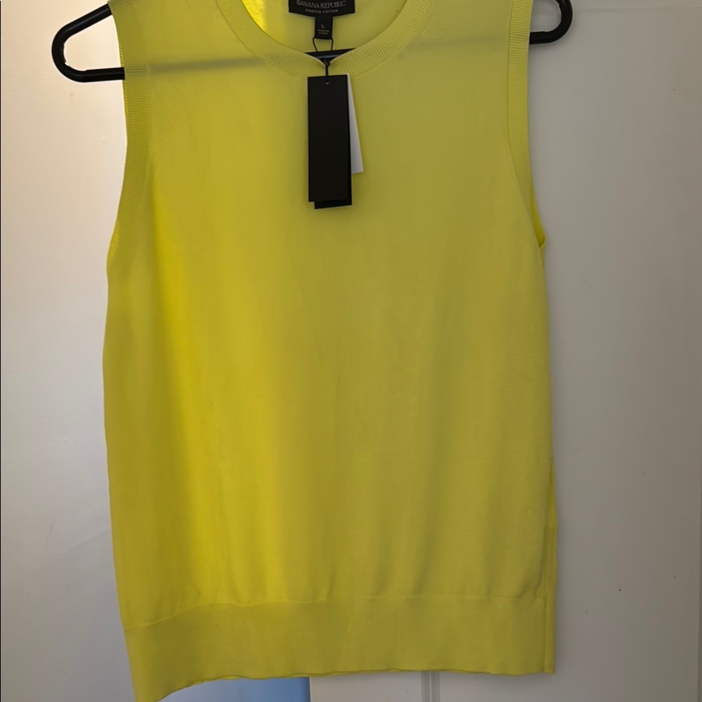 Banana Republic Yellow Ribbed cotton vest